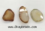 NGP5791 25*35mm - 35*55mm faceted freeform agate slab pendants