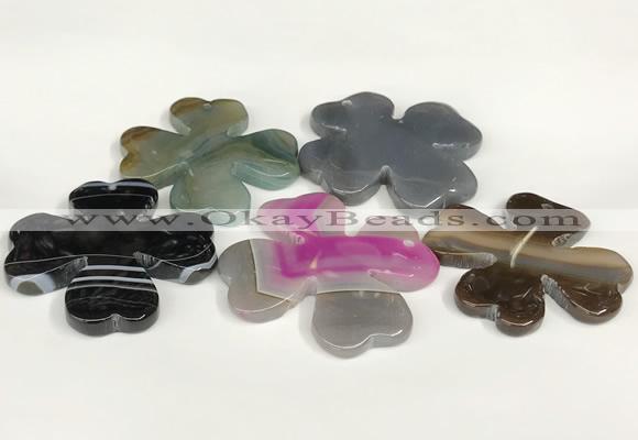 NGP5809 48mm - 50mm flower agate gemstone pendants wholesale