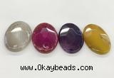 NGP5820 32*50mm faceted oval agate gemstone pendants wholesale