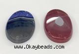 NGP5826 35*55mm faceted oval agate gemstone pendants wholesale