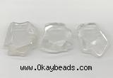 NGP5841 35*55mm - 45*65mm faceted freeform white crystal pendants