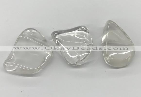 NGP5842 30*55mm - 42*60mm freeform white crystal slab pendants