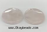 NGP5844 50mm flat round rose quartz pendants wholesale