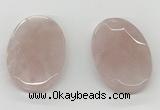 NGP5845 35*55mm faceted oval rose quartz pendants wholesale