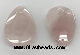 NGP5847 35*55mm faceted flat teardrop rose quartz pendants wholesale