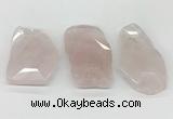 NGP5848 35*50mm - 50*70mm faceted freeform rose quartz slab pendants