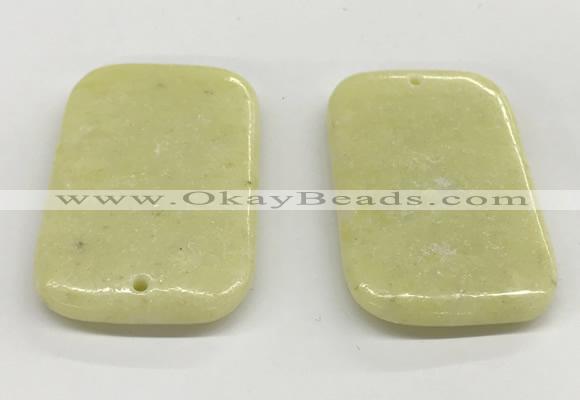 NGP5864 35*55mm rectangle lemon jade pendants wholesale