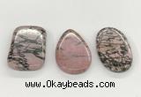 NGP5868 30*50mm freeform rhodonite pendants wholesale