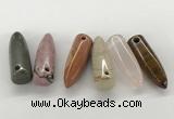 NGP5876 12*38mm cone mixed gemstone pendants wholesale