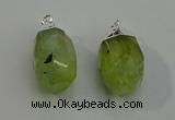 NGP6014 18*30mm - 22*35mm freeform green rutilated quartz pendants