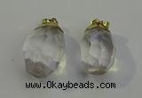 NGP6023 18*30mm - 22*35mm freeform white crystal pendants