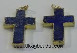 NGP6039 30*40mm - 35*45mm cross lapis lazuli pendants