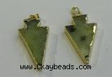 NGP6064 20*40mm - 25*45mm arrowhead green rutilated quartz pendants