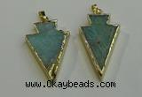 NGP6066 20*40mm - 25*45mm arrowhead amazonite pendants