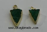 NGP6070 20*25mm - 25*35mm triangle druzy quartz pendants