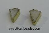 NGP6073 20*25mm - 25*35mm triangle druzy quartz pendants