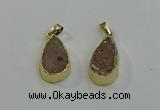 NGP6079 15*25mm – 18*30mm flat teardrop druzy agate pendants