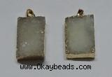 NGP6094 20*30mm – 22*35mm rectangle druzy quartz pendants