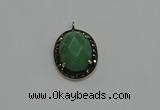 NGP6099 20*25mm - 22*30mm oval green aventurine pendants wholesle