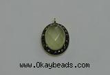 NGP6100 20*25mm - 22*30mm oval lemon quartz pendants wholesle