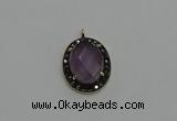 NGP6101 20*25mm - 22*30mm oval amethyst pendants wholesle