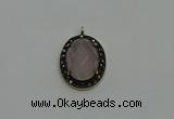 NGP6104 20*25mm - 22*30mm oval rose quartz pendants wholesle