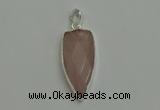 NGP6111 12*35mm - 15*40mm arrowhead rose quartz pendants