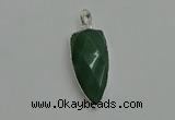 NGP6114 12*35mm - 15*40mm arrowhead green aventurine pendants