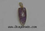 NGP6117 12*35mm - 15*40mm arrowhead amethyst pendants