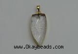 NGP6120 12*35mm - 15*40mm arrowhead white crystal pendants