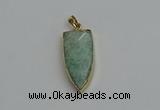 NGP6122 12*35mm - 15*40mm arrowhead amazonite pendants