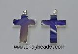 NGP6158 25*40mm - 30*40mm cross agate gemstone pendants