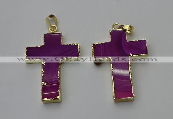 NGP6169 25*40mm - 30*40mm cross agate gemstone pendants