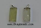 NGP6183 14*30mm - 15*38mm faceted rectangle lemon quartz pendants