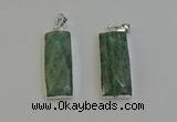 NGP6186 14*30mm - 15*38mm faceted rectangle amazonite pendants