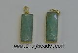 NGP6204 14*30mm - 15*38mm faceted rectangle amazonite pendants