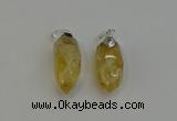 NGP6221 12*28mm - 15*30mm faceted bullet citrine pendants