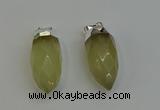 NGP6222 12*28mm - 15*30mm faceted bullet lemon quartz pendants