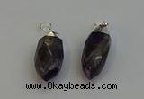 NGP6225 12*28mm - 15*30mm faceted bullet amethyst pendants