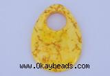 NGP623 5pcs 45*62mm flat teardrop yellow agate gemstone pendants