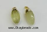 NGP6238 12*28mm - 15*30mm faceted bullet lemon quartz pendants