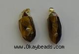 NGP6243 12*28mm - 15*30mm faceted bullet yellow tiger eye pendants