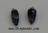 NGP6244 12*28mm - 15*30mm faceted bullet amethyst pendants