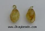 NGP6299 18*30mm - 22*35mm faceted nuggets citrine pendants