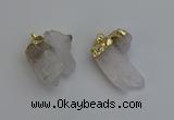 NGP6306 25*28mm - 25*35mm nuggets white crystal pendants