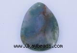 NGP631 5pcs 33*45mm freeform moss agate gemstone pendants