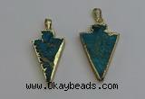 NGP6316 20*35mm - 25*40mm arrowhead sea sediment jasper pendants