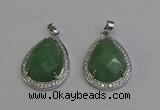 NGP6339 25*30mm teardrop green aventurine pendants wholesale