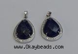 NGP6344 25*30mm teardrop lapis lazuli pendants wholesale