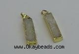 NGP6378 10*40mm - 11*42mm rectangle druzy agate pendants